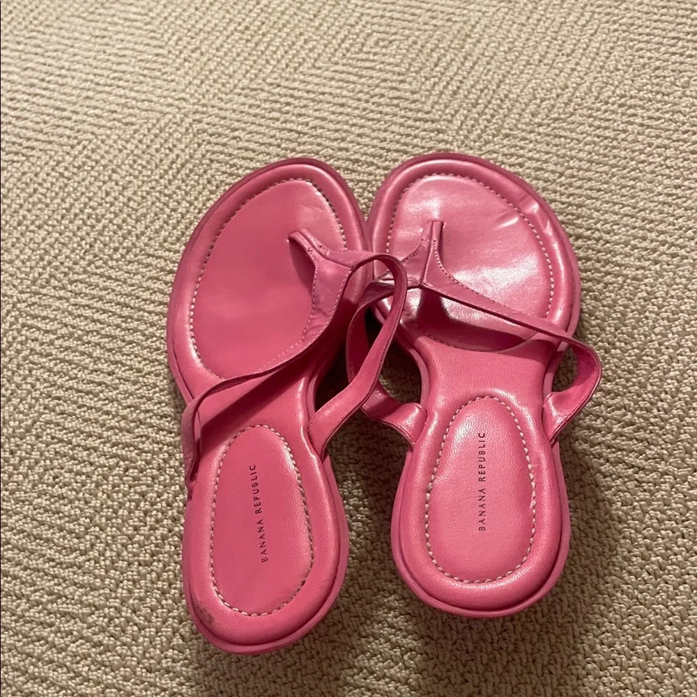 Banana Republic Hot Pink Leather Thong Sandals